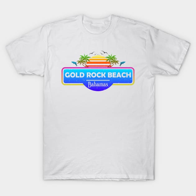 Gold Rock Beach Bahamas, Palm Trees Sunset Summer T-Shirt by Jahmar Anderson